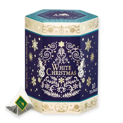 White Christmas Tea Bags Special Gift Hexagon Box