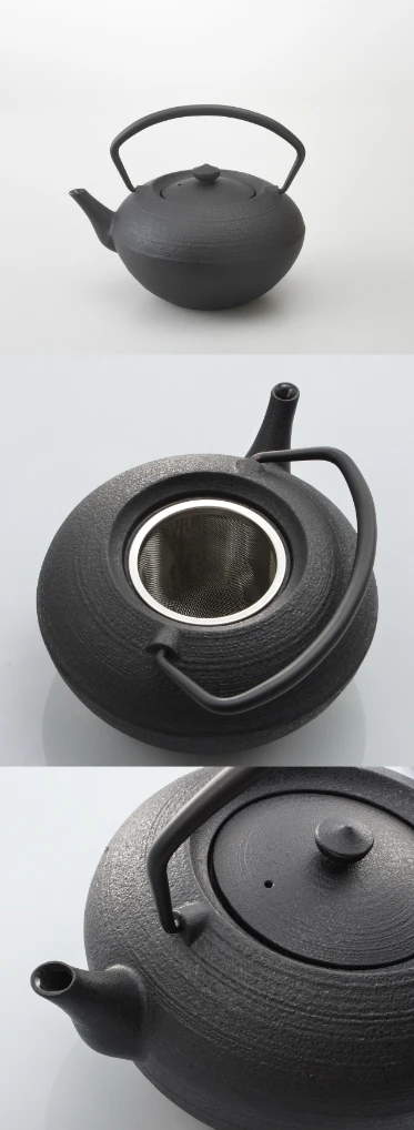 HIRATSUBO S-Black cast iron tea pot (HS-34S)