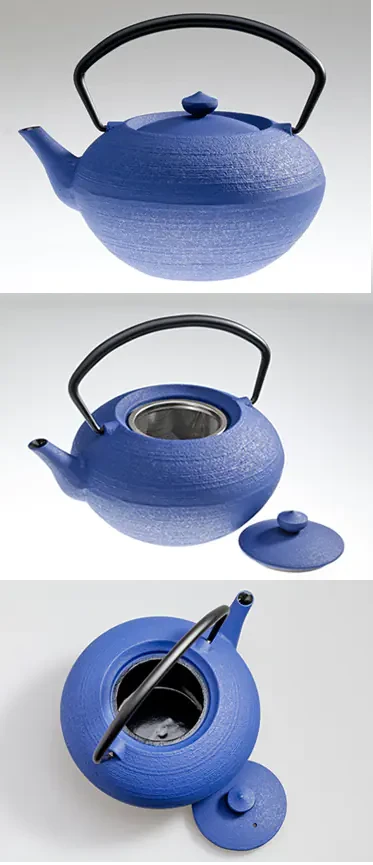 HIRATSUBO S-Blue cast iron tea pot (HS-34S)