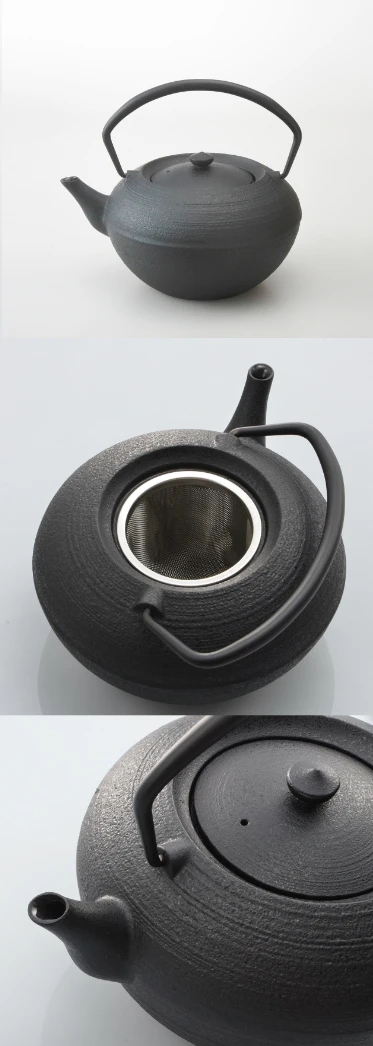 HIRATSUBO L-Black cast iron tea pot (HS-34S)